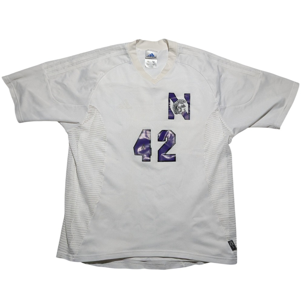 Adidas Lacrosse Jersey White Mesh #42 Size L Downers Grove North‎